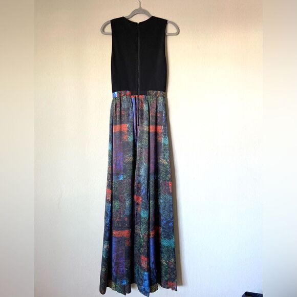 Alice and Olivia Silk Maxi Black Dress Gown Size 4 - Picture 5 of 7